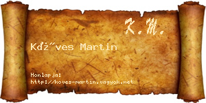 Köves Martin névjegykártya