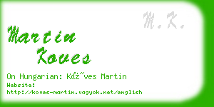 martin koves business card